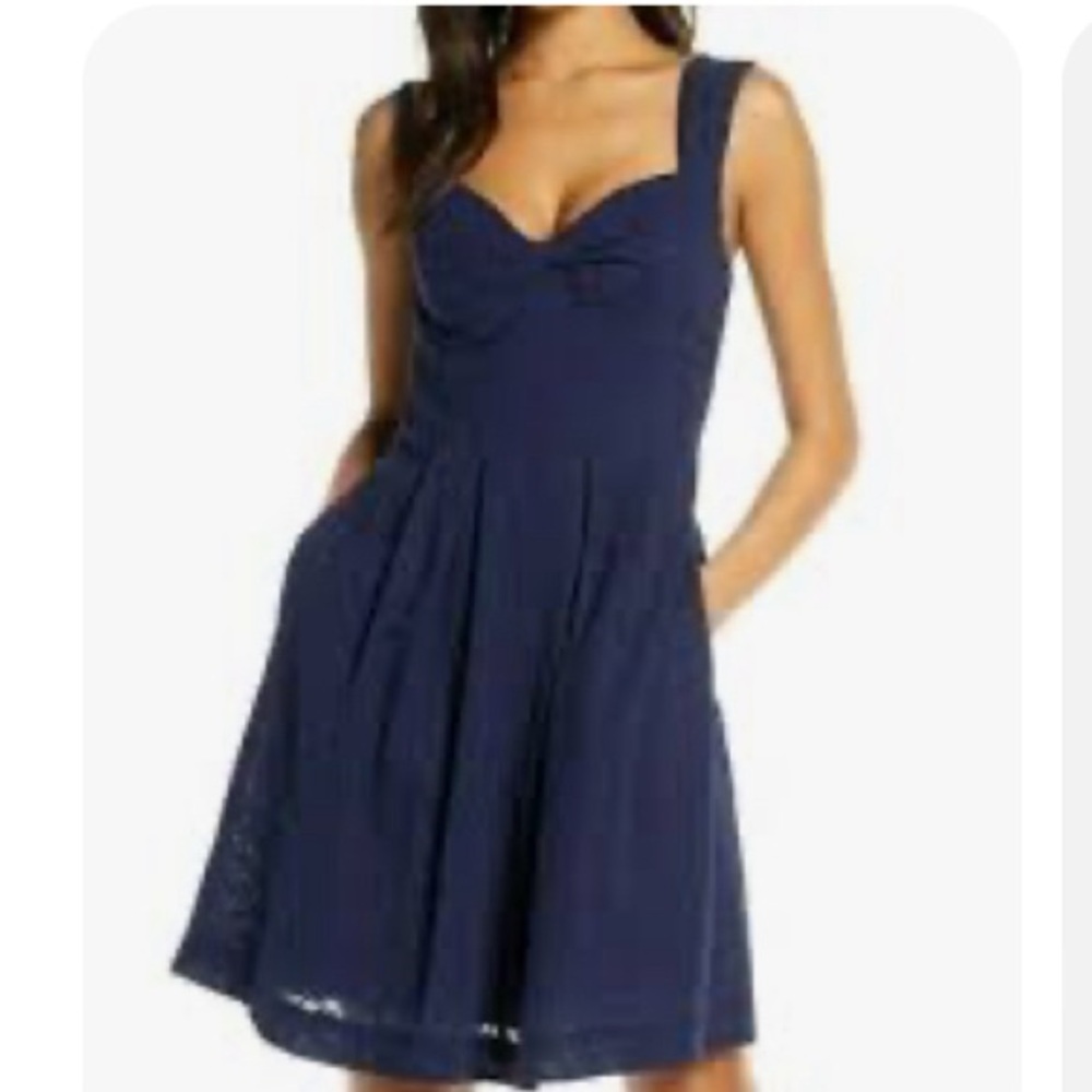 Lilly Pulitzer, Cyndi Eyelet Dress, Navy Blue